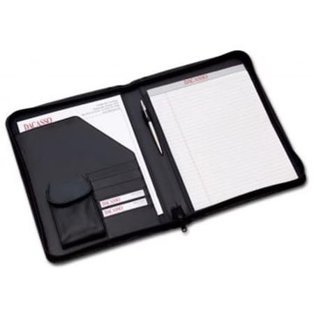 Eva-Dry/Momentum Sales & Mktg Dacasso e1002 Deluxe Letter-Size Zip-Around Portfolio - Black Leather e1002